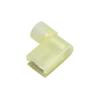 Yellow 90 degree Clear Nylon-Insulated, Female Flag Solderless Crimp Terminal 622245 .25" or 1/4" Wide